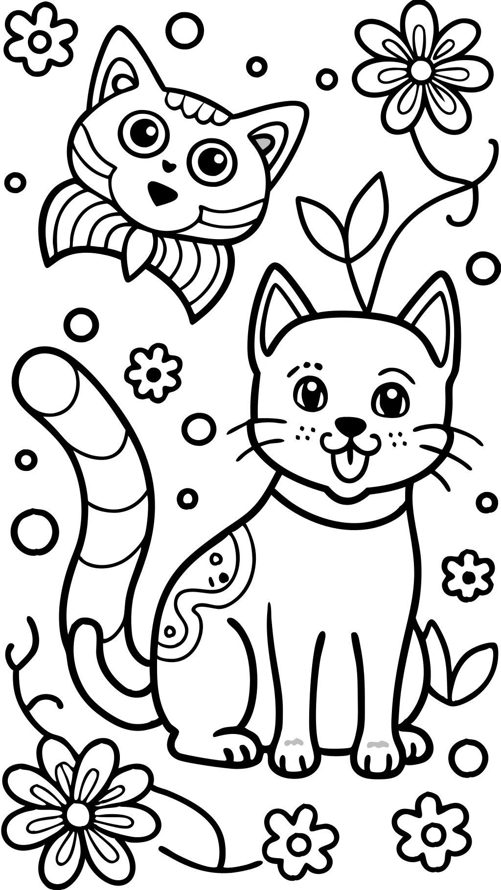 coloriages de chat et de chien gratuit